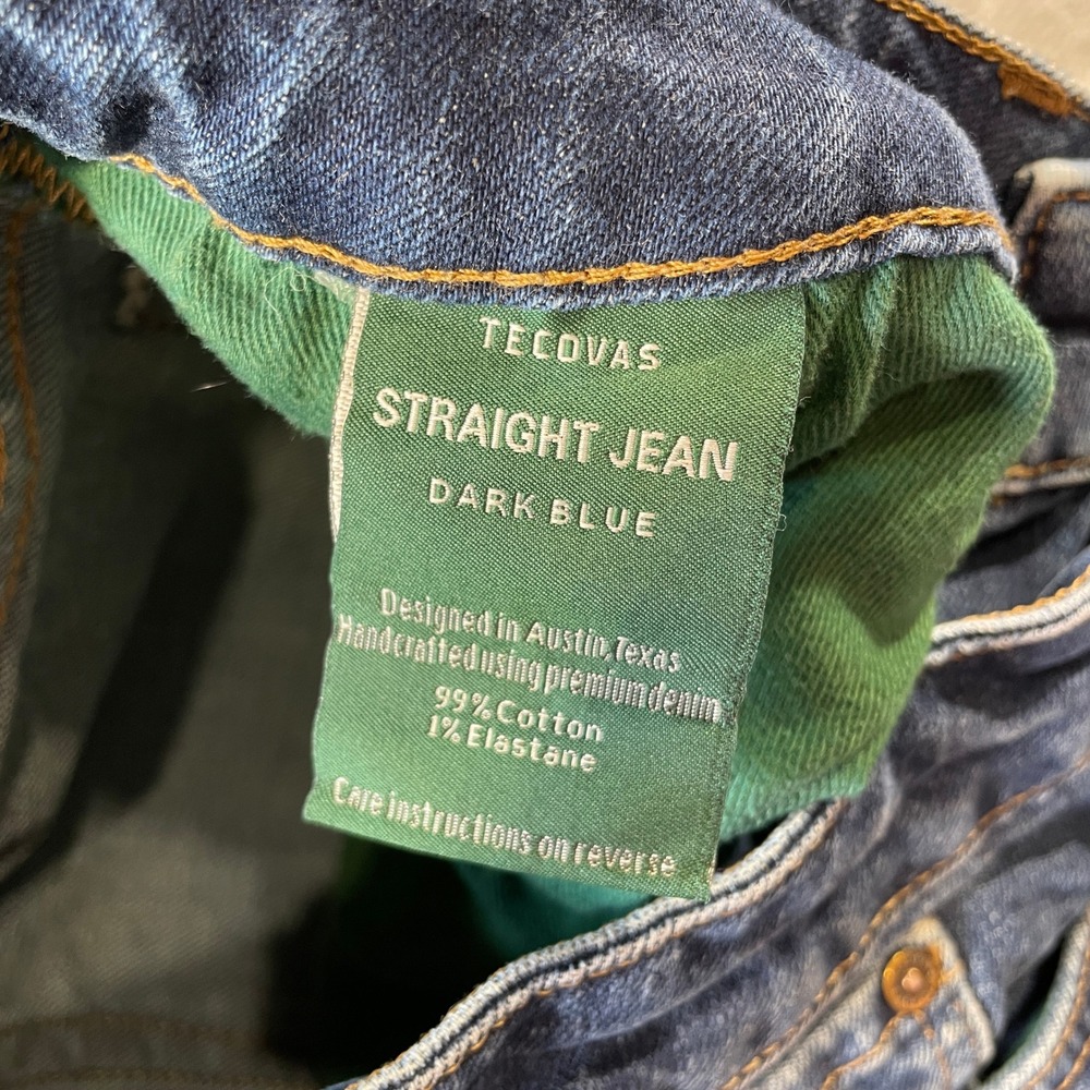 Tecovas Ranch Wear Jeans Straight Mens 30x30 Dark Blue Stretch Cowboy Workwear - Picture 11 of 13